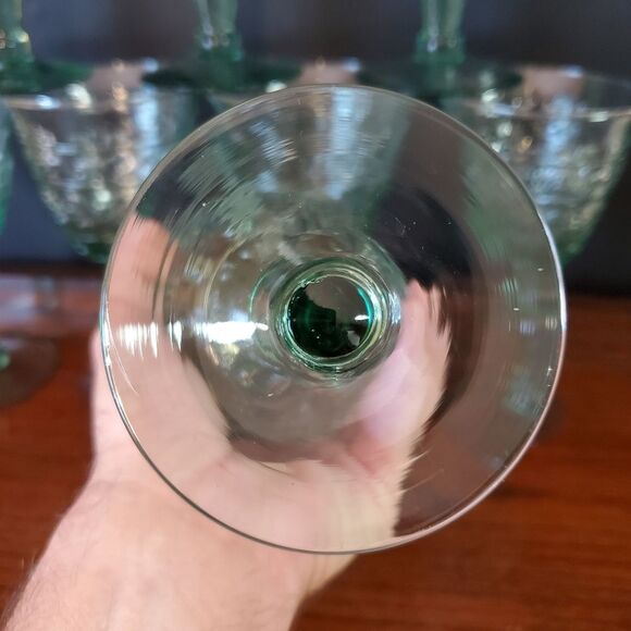 Mikasa Tender Leaves 12 oz Water Goblets 7.25" Glasses Green - Picture 5 of 9